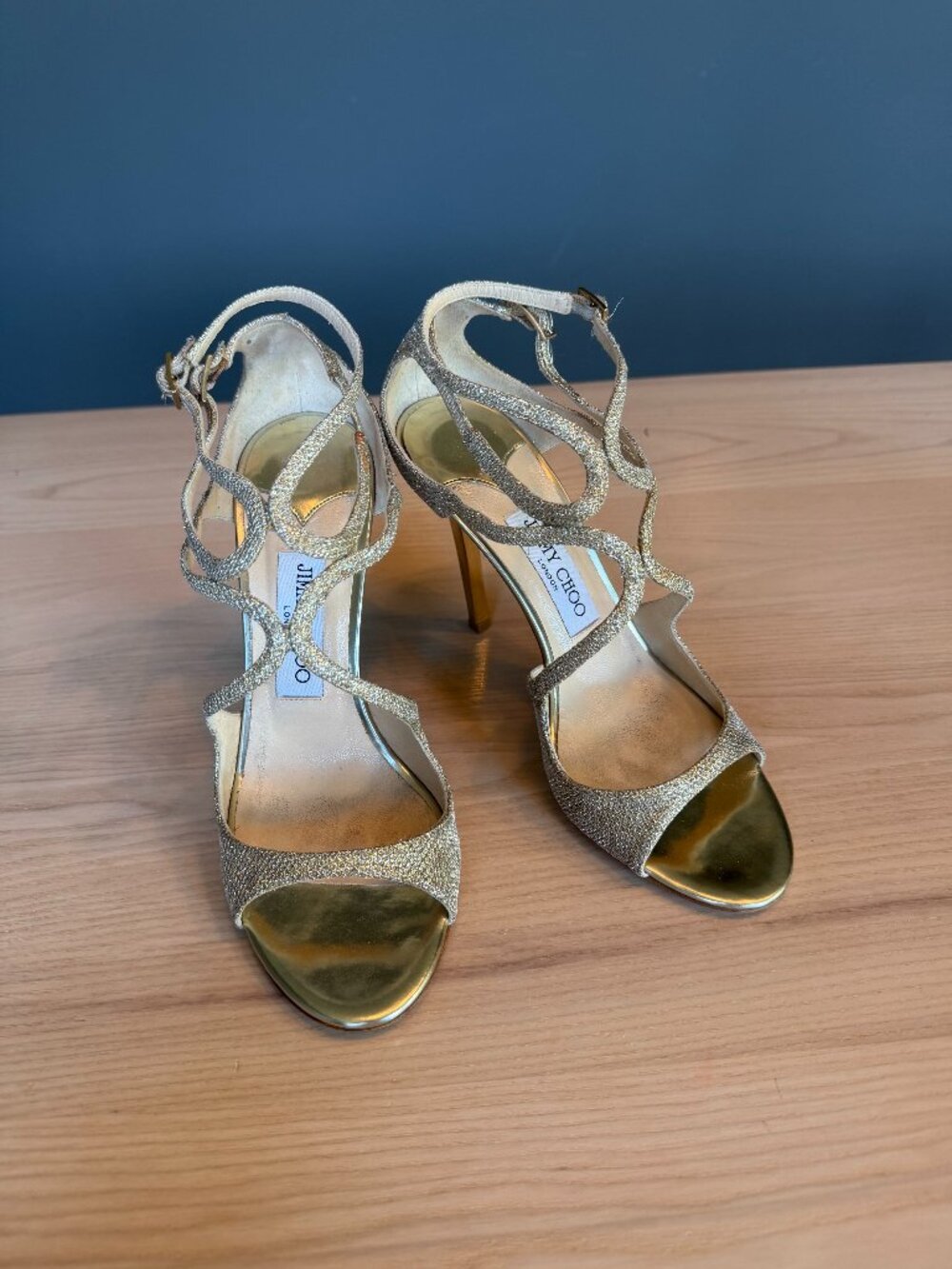 Jimmy Choo Metallic Strap Sandals Size 39